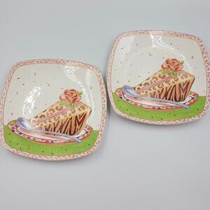 222 Fifth Sweet Confections Dessert Plates Set Sango Fine China Vintage